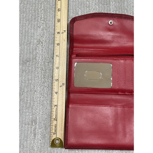 Buxton Leather‎ Maroon Red Trifold Organizer Clutch Wallet - Picture 4 of 9